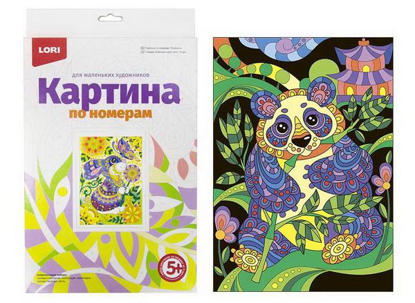 Набор для творчества LORI Картина по номерам для малышей Панда