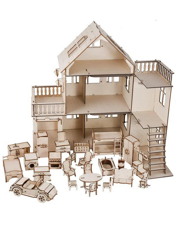Сборная деревянная модель Чудо-Дерево Архитектура ЧУДО-ДОМ с МЕБЕЛЬЮ