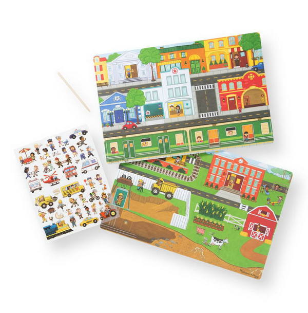 Набор стикеров с фоном, Город