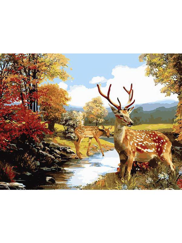 Набор для творчества Белоснежка картина по номерам на холсте Олени 30*40 см