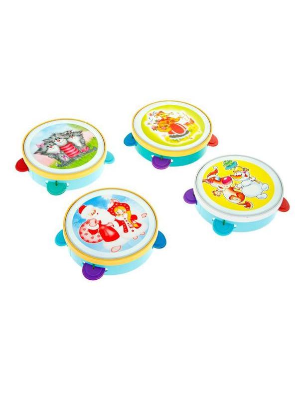 Игрушка музыкальная Бубен с апликацией