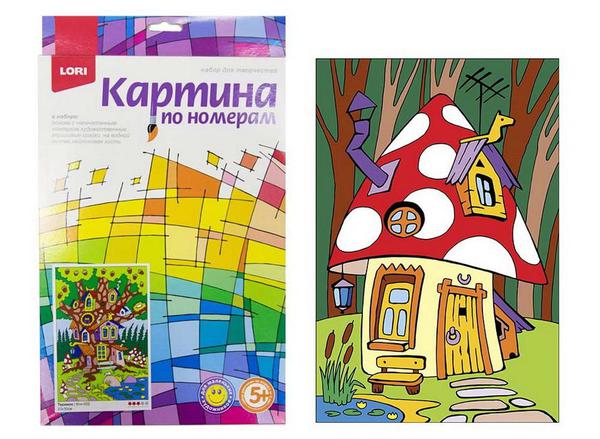 Набор для творчества LORI Картина по номерам для малышей Домик гномика