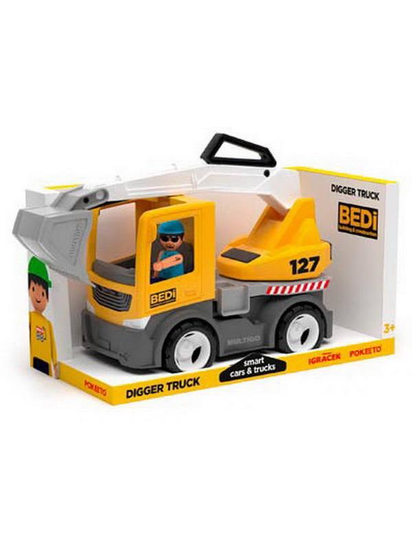 Экскаватор с фигуркой водителя, пластмасса