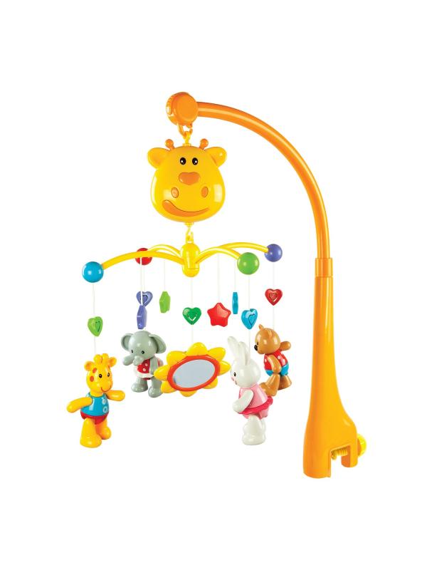 Мультифункциональный мобиль «Жирафик и друзья» 939402, свет, звук / Оранжевый
