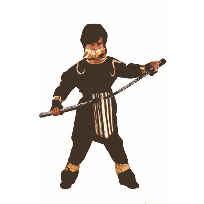 Карнавальный костюм Батик. СУПЕР НИНДЗЯ (куртка, брюки, накидка с поясом, шапка, меч Ниндзя) Зв. маскарад р.30