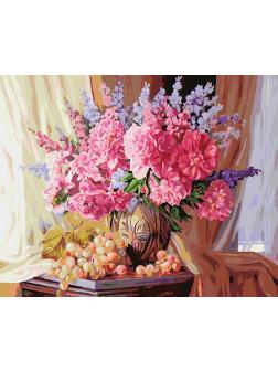 Набор для творчества Белоснежка картина по номерам на холсте Виноградно-пионовое 40 на 50 см