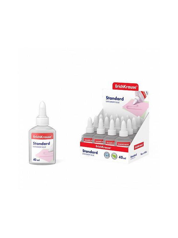 Клей канцелярский ErichKrause Standard, 40мл (в дисплее по 16 шт.)