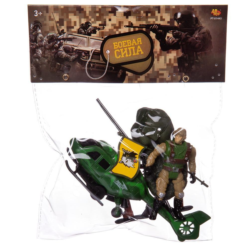Игровой набор Abtoys Боевая сила Вертолет, фигурка солдата и другие акссесуары, в пакете