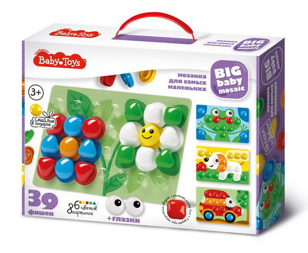 Мозаика для самых маленьких BABY TOYS d40/6 цв/39 эл