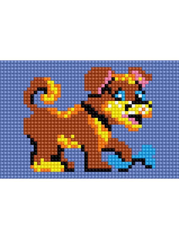 Набор для творчества Рыжий кот Алмазная мозаика СОБАЧКА, с подрамником с полным заполнением 10*15см