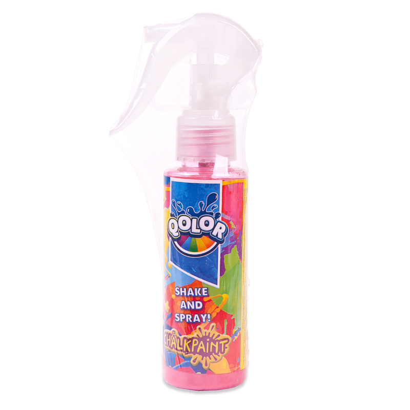 Краски меловые QOLOR. Набор для творчества - Баллончик с краской 80 мл , 5 цветов: красный, желтый, синий, зеленый, оранжевый