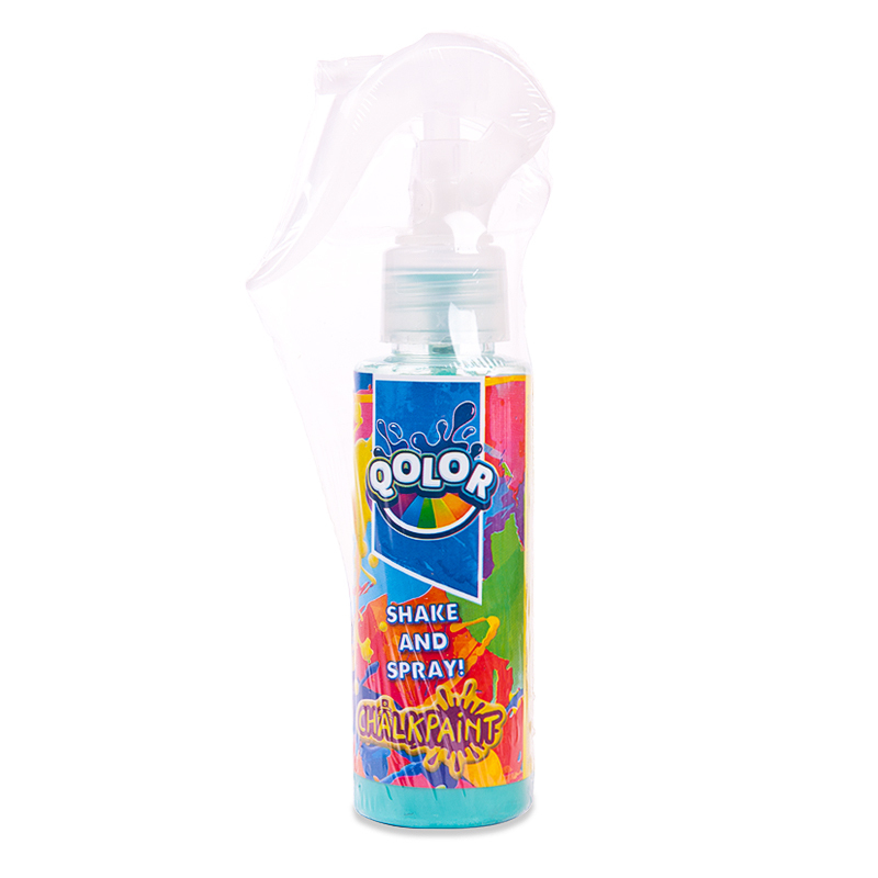 Краски меловые QOLOR. Набор для творчества - Баллончик с краской 80 мл , 5 цветов: красный, желтый, синий, зеленый, оранжевый