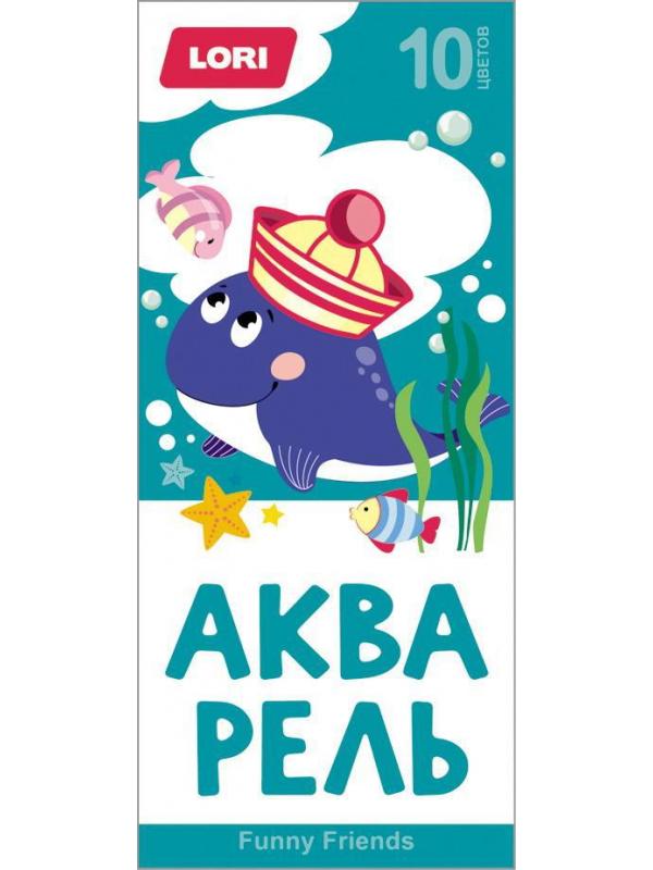 Акварель FUNNY FRIENDS, 10 цветов