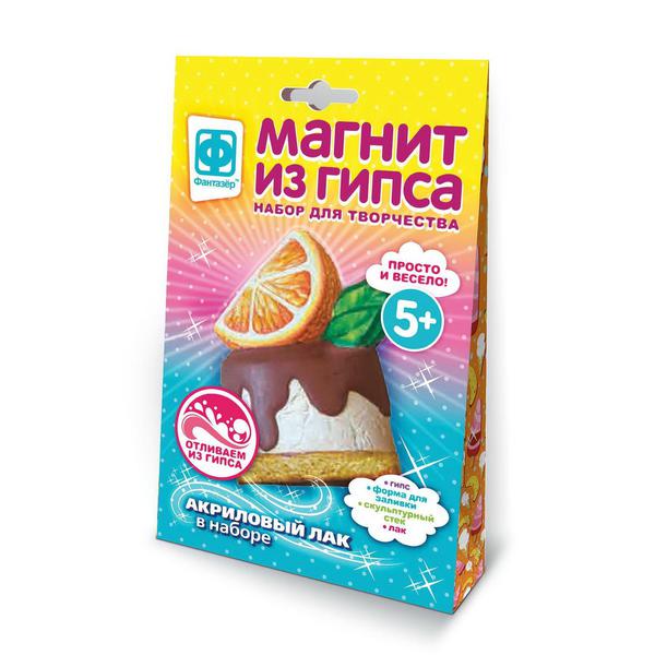 Набор для творчества Фантазер Магнит из гипса Апельсиновый Мусс