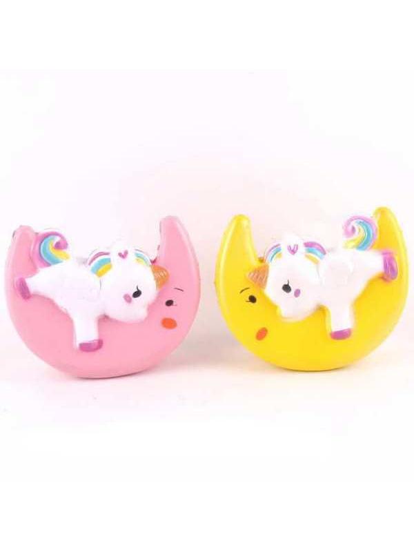 Игрушка-антистресс Junfa Мялка-сквиши Единорог на луне, 10см.