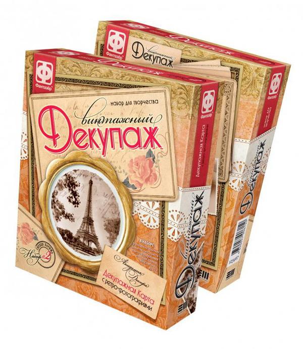 Набор для творчества Фантазер Винтажный декупаж Сердце Парижа