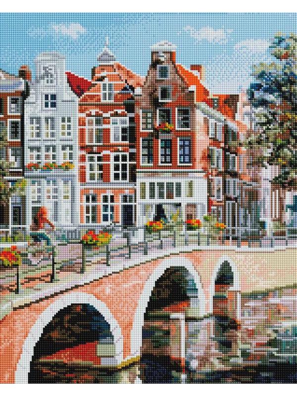 Набор для творчества Белоснежка Алмазная мозаика на раме Императорский канал в Амстердаме 40х50см