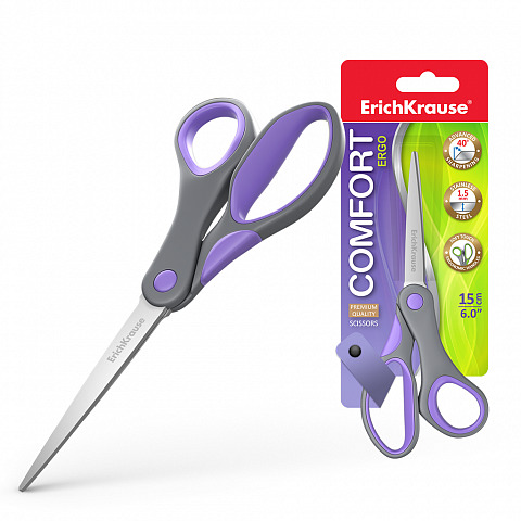 Ножницы ErichKrause Comfort, 15см (в блистере по 1 шт.)