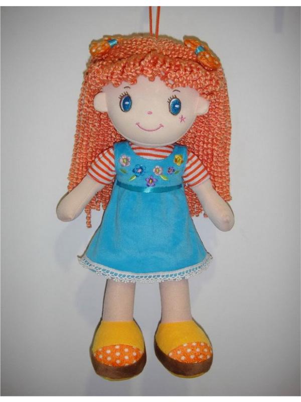 Кукла Мягкое сердце, мягконабивная, рыжая в глубом платье, 20 см / ABtoys