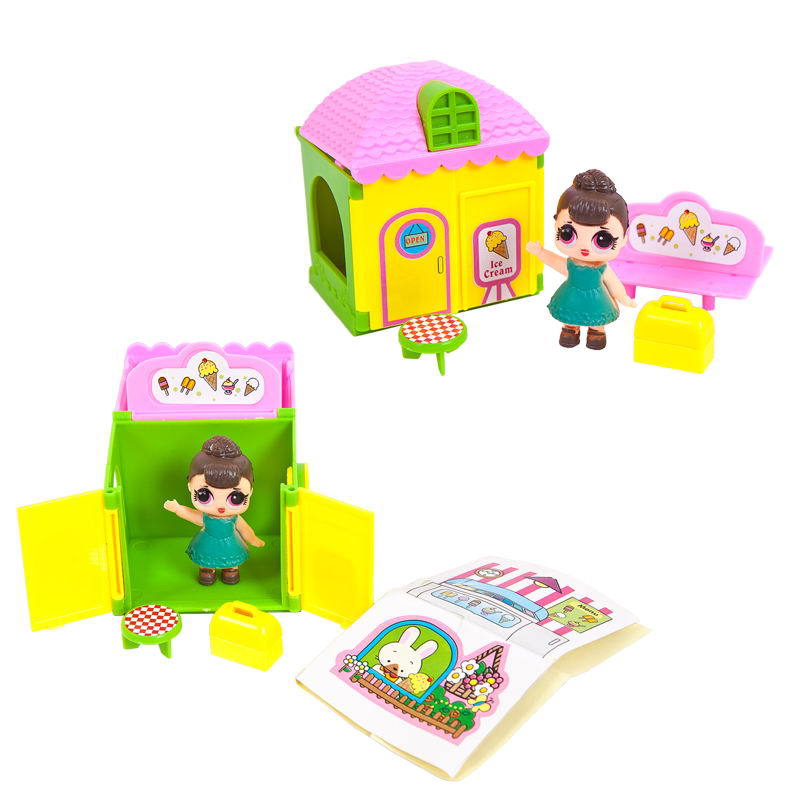 Игровой набор ABtoys В гостях у куклы. Дом с куклой-сюрпризом и аксессуарами, в ассортименте