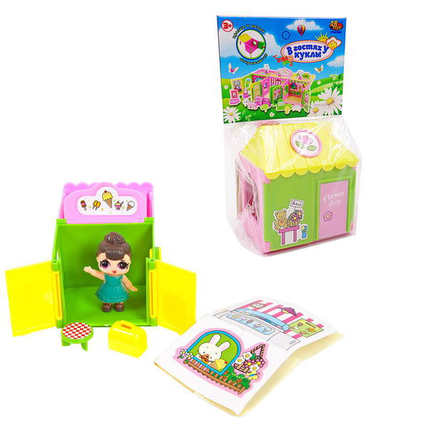 Игровой набор ABtoys В гостях у куклы. Дом с куклой-сюрпризом и аксессуарами, в ассортименте