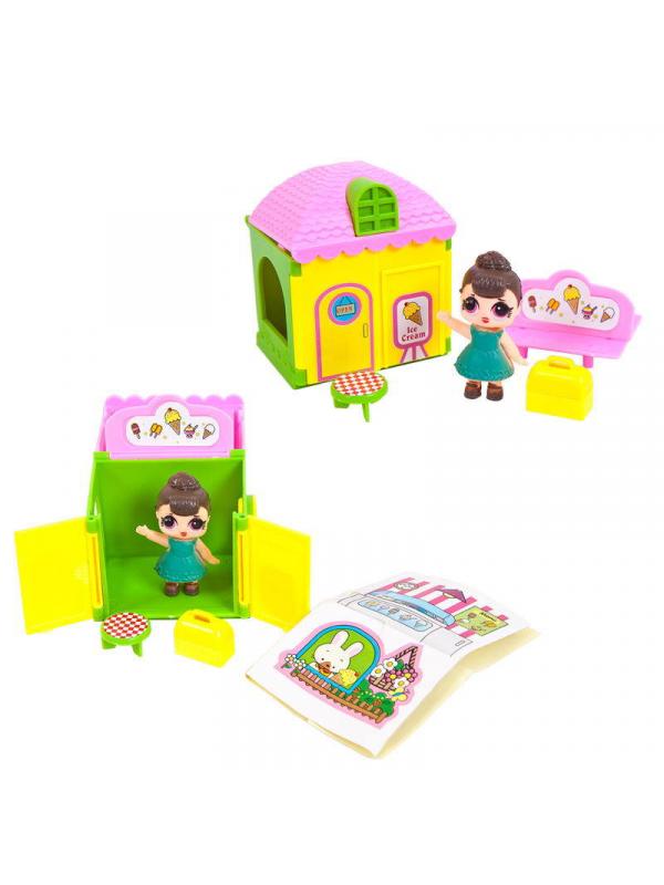 Игровой набор ABtoys В гостях у куклы. Дом с куклой-сюрпризом и аксессуарами, в ассортименте