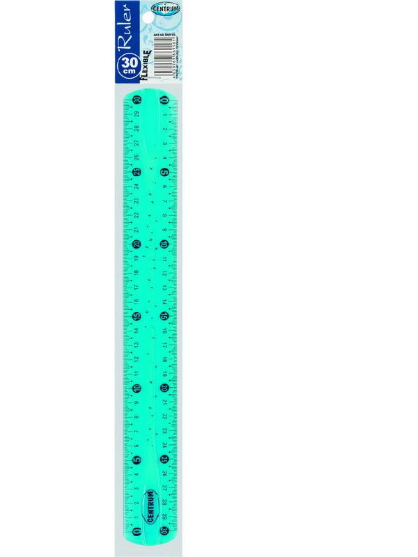 Линейка гибкая 30см, цвет ассорти, в ПВХ упаковке