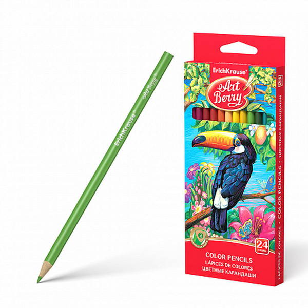 Карандаши цветные трехгранные ArtBerry 24 цвета