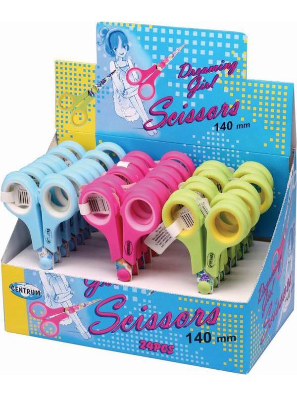 Ножницы 140 мм. в дисплее цветные FLOWER
