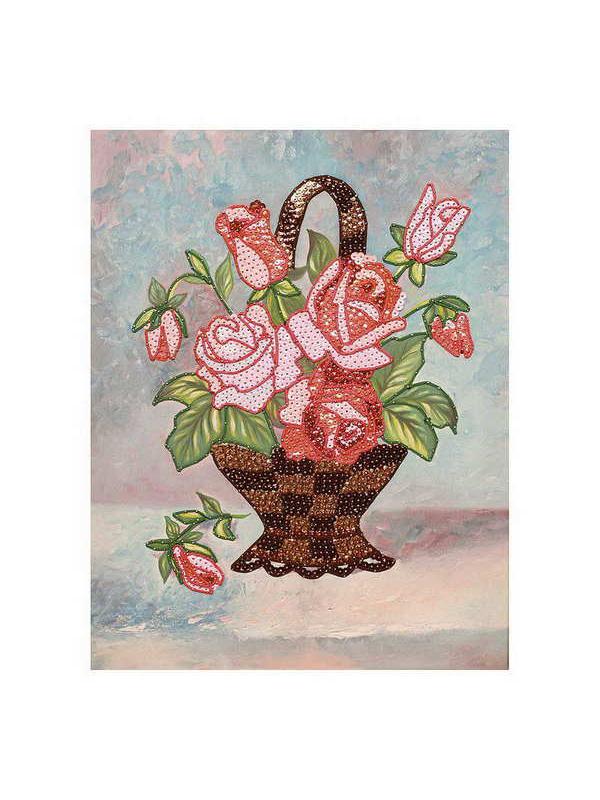 Мозаика из пайеток на холсте &