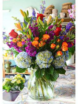 Холст с красками 40х50 см по номерам. КРАСИВЫЙ БУКЕТ В ВАЗЕ