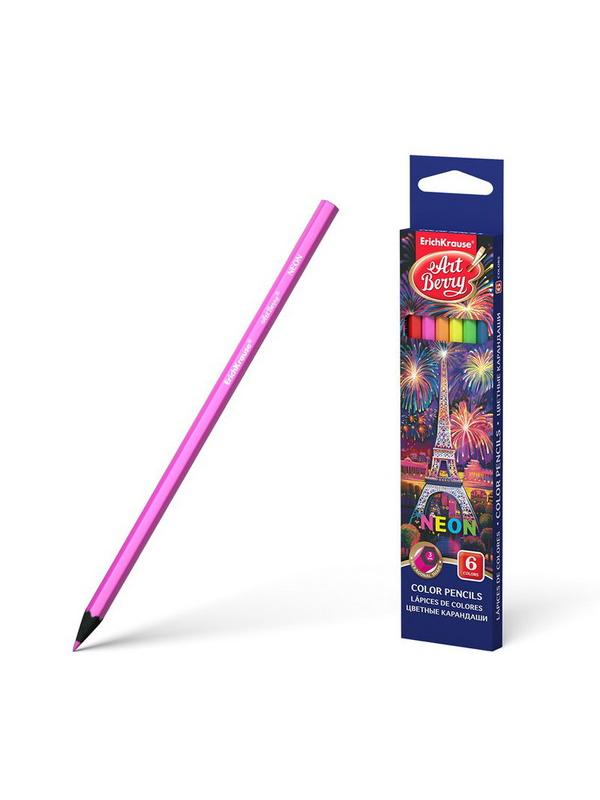 Карандаши цветные шестигранные ArtBerry Neon 6 цветов