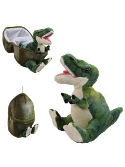 Мягкая игрушка ABtoys Dino World Динозавр в яйце, зеленый 22 см.