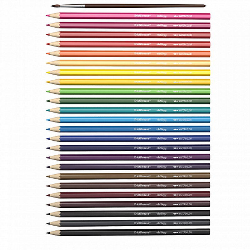Карандаши акварельные ErichKrause с кисточкой 24 цвета