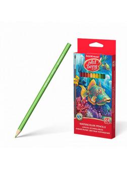 Карандаши акварельные ErichKrause с кисточкой 24 цвета