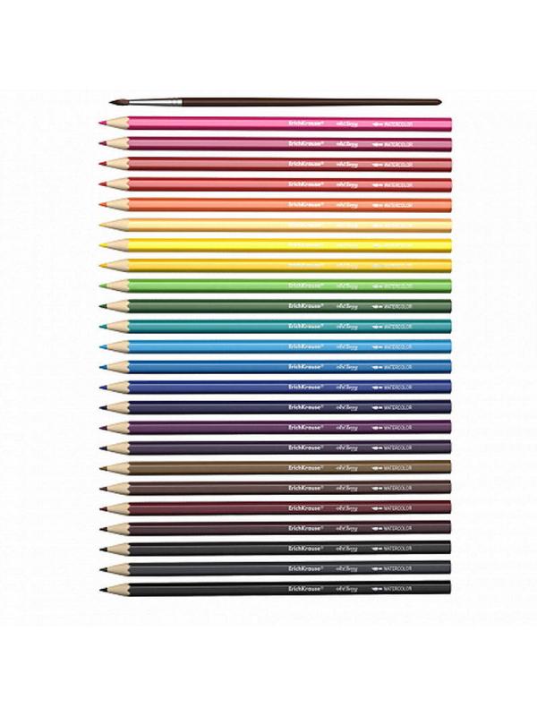 Карандаши акварельные ErichKrause с кисточкой 24 цвета