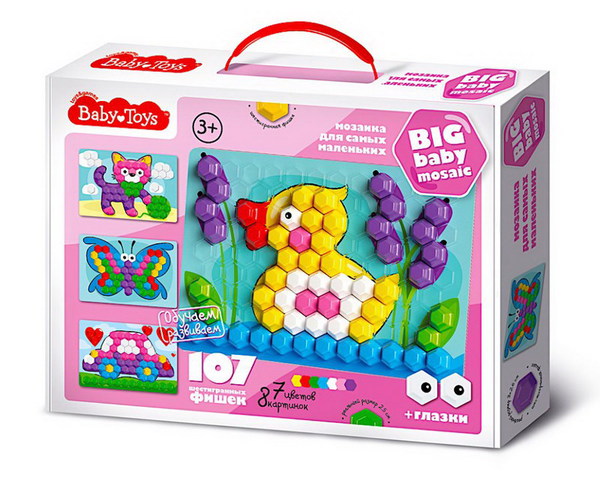 Мозаика для самых маленьких Утенок d2,5/7 цв/107 эл BABY TOYS