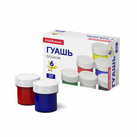 Гуашь ErichKrause Basic 6 цветов по 17мл