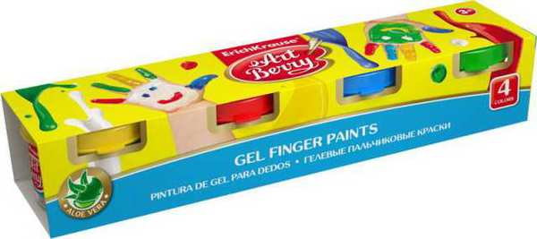 Пальчиковые краски Artberry с Алоэ Вера, 4 цвета по 35мл
