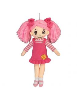 Кукла Мягкое сердце, мягконабивная в розовом сарафане, 30 см / ABtoys