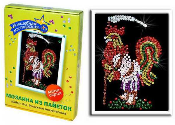 Мозаика из пайеток Петушок
