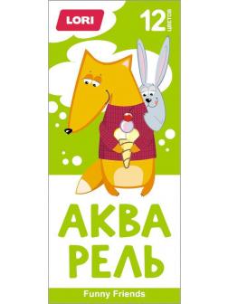 Акварель FUNNY FRIENDS, 12 цветов