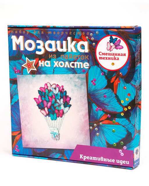 Мозаика из пайеток на холсте &