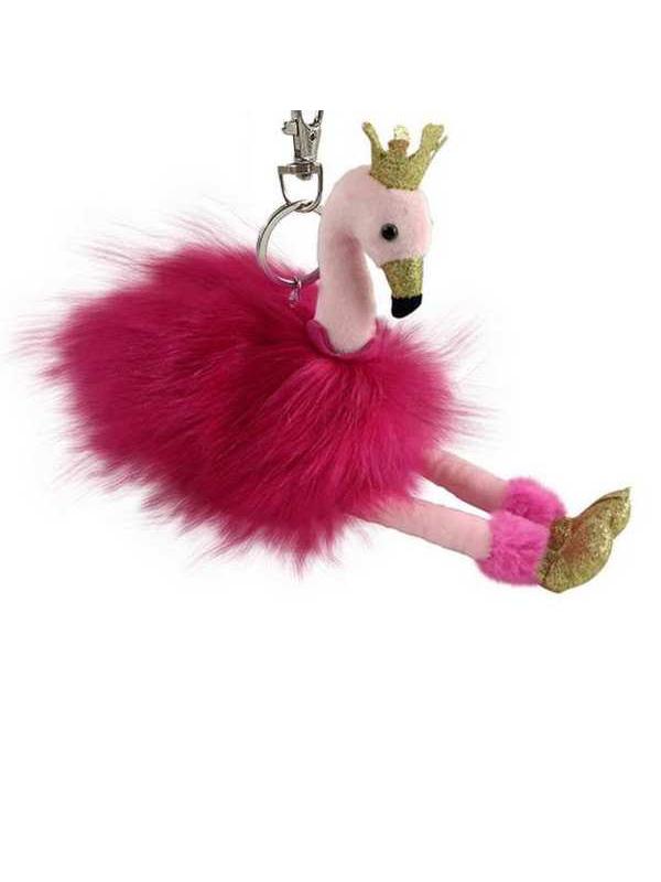 Фламинго розовый  9 см с карабином игрушка мягкая