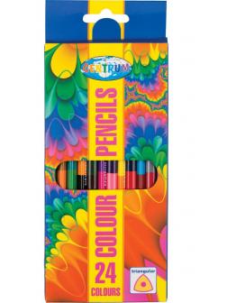 Карандаши цветные двусторонние, пластиковые 24 цвета, длина 177мм, картон.упаковке