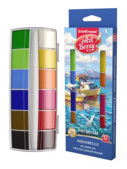Краски акварельные ArtBerry Премиум 12 цветов с УФ защитой яркости