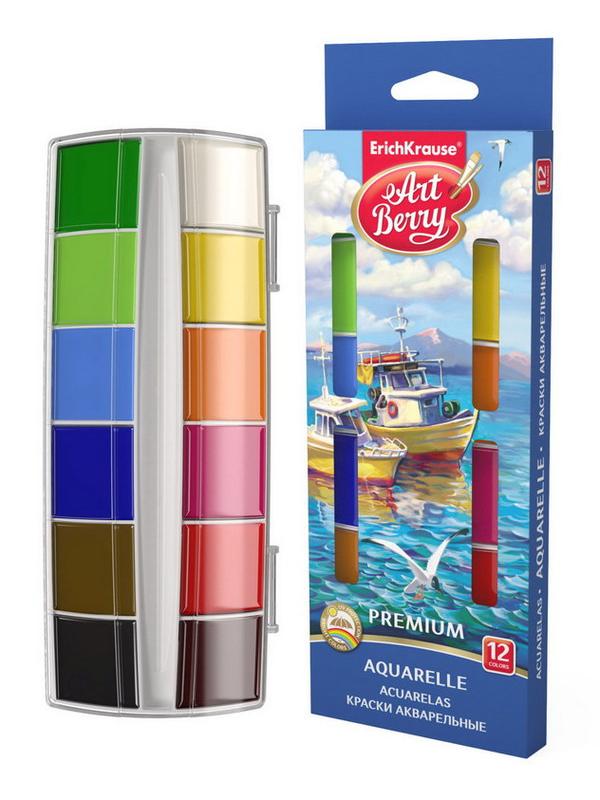 Краски акварельные ArtBerry Премиум 12 цветов с УФ защитой яркости