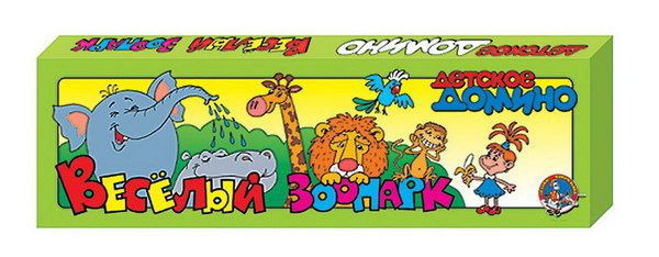 Домино Веселый зоопарк (картон, 28 элементов)