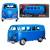 Машинка металлическая Uni-Fortune RMZ City 1:32 Автобус инерционный Volkswagen Type 2 (T1) Transporter, цвет матовый голубой с синим, 16,5*7,5*7 см