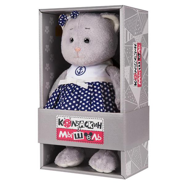 Мягкая игрушка Maxitoys Колбаскин&Мышель Мышель в Синей Юбке в Белый Горошек 25 см